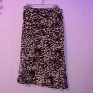 cheetah print midi skirt, size medium, brand choices